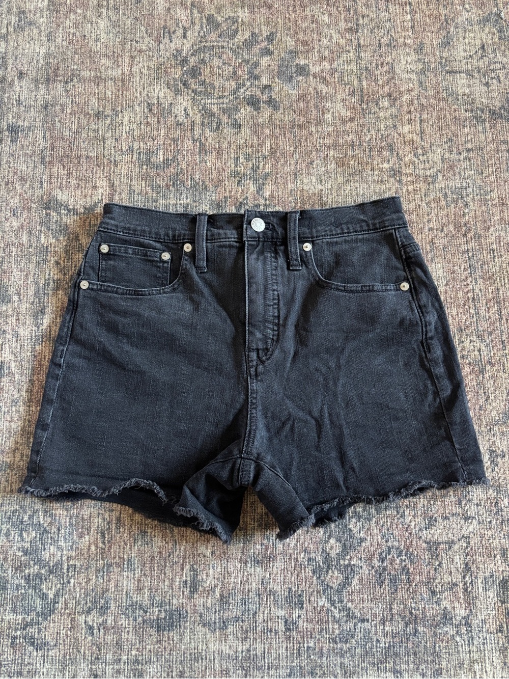 Madewell Black High-Rise Cutoff Denim Shorts Size 26